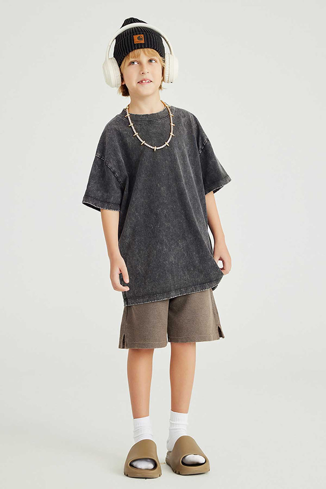 270G Washed Distressed Kids T-Shirt