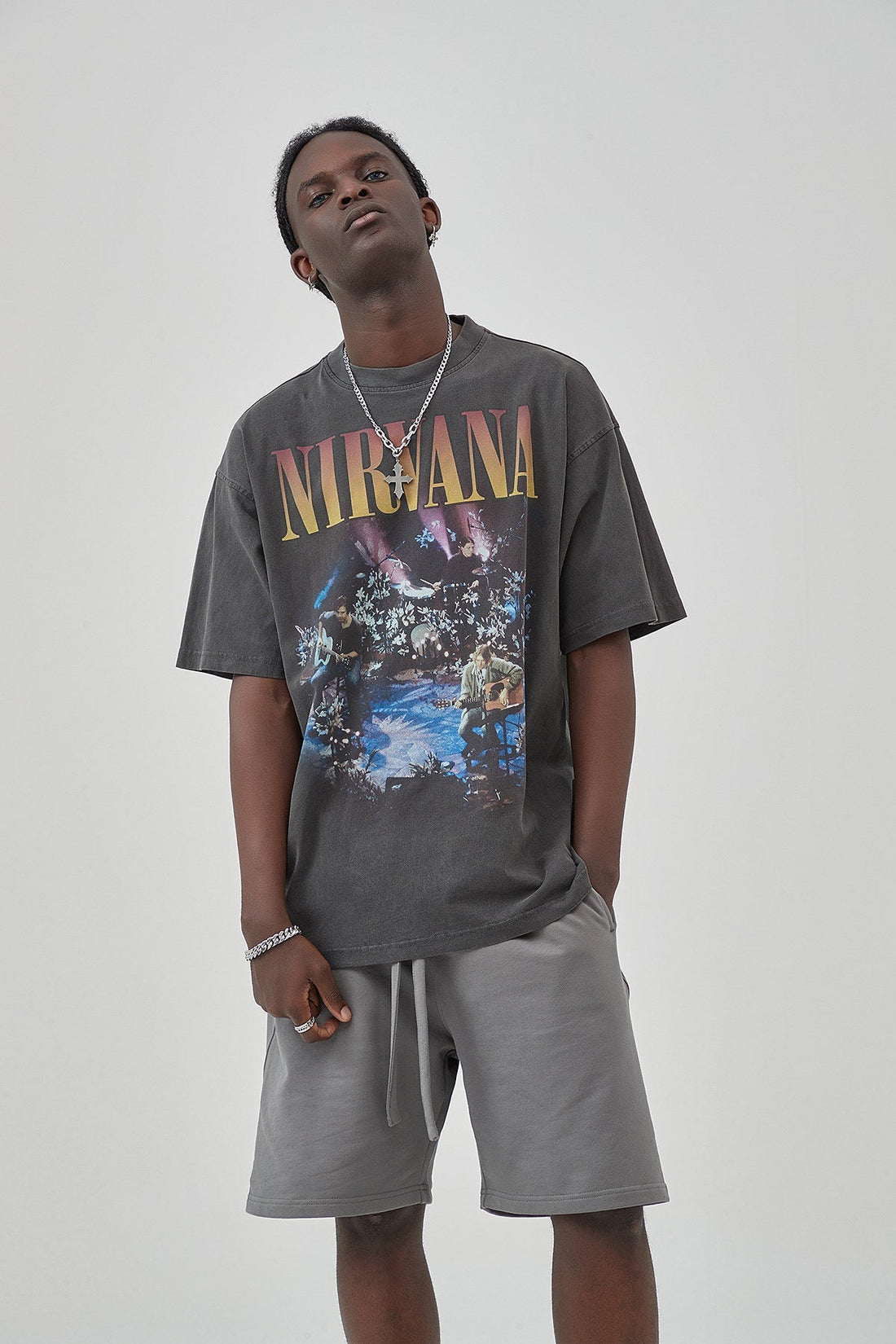 Vintage Nirvana Print Men T-Shirt
