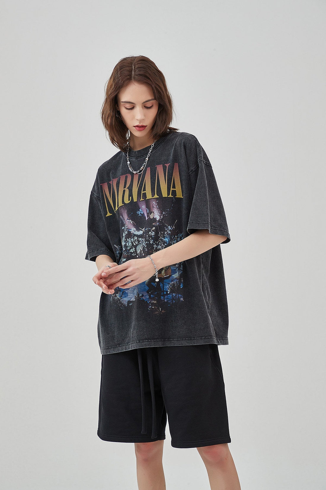 Vintage Nirvana Print Women T-Shirt