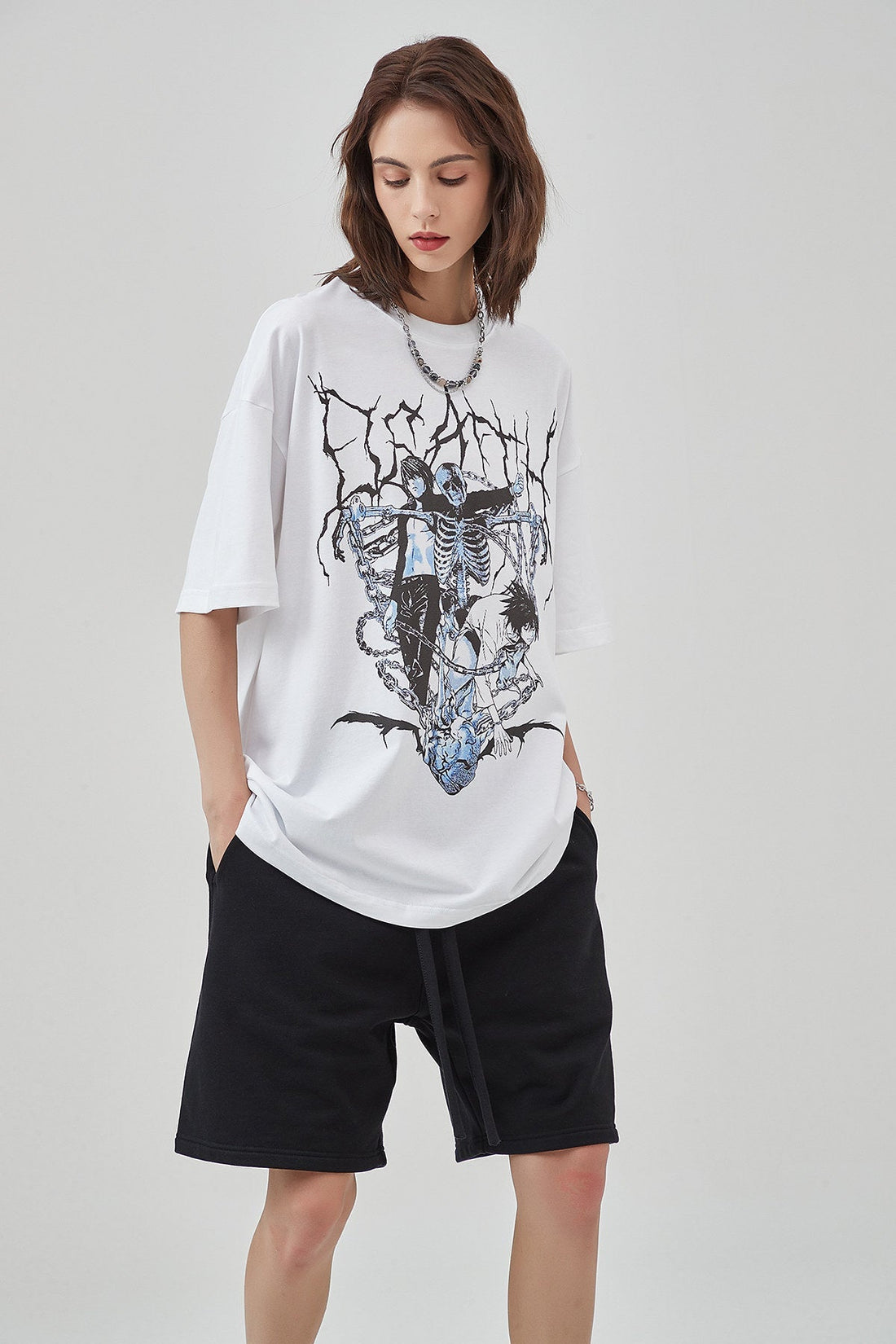 Grim Reaper Print Women T-Shirt