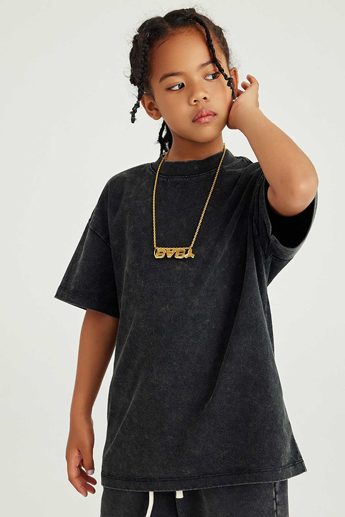 270G Washed Distressed Kids T-Shirt