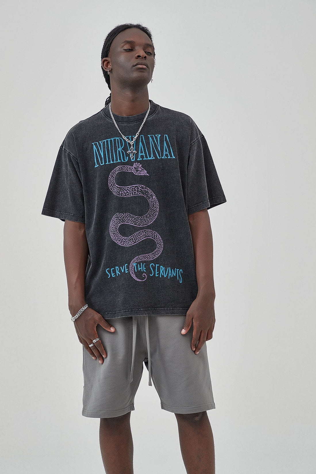 Vintage Nirvana Print Men T-shirt